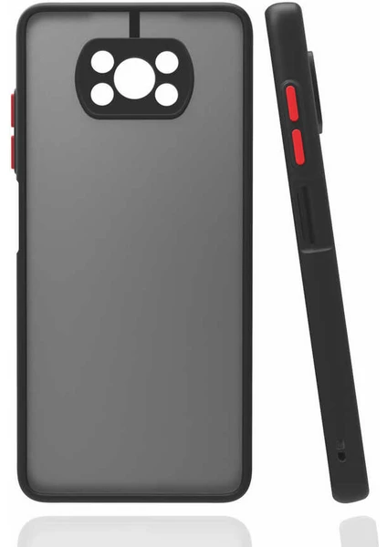 Case 4U Xiaomi Poco X3 / Poco X3 Pro Kılıf Kamera Korumalı Mat Renkli Buzlu Hux Silikon Siyah