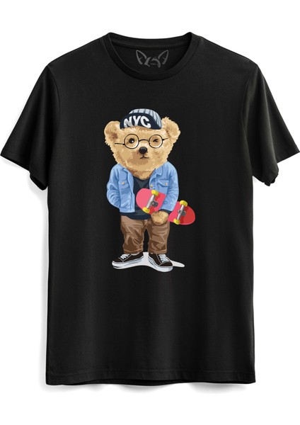 Stay Cool Tedy Bear Siyah Tshirt