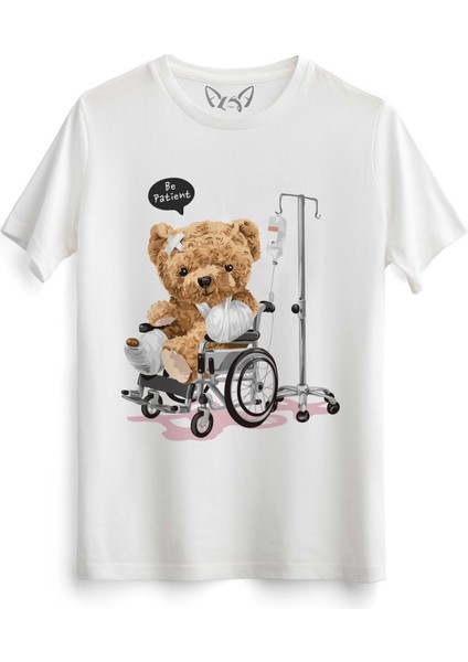Time Heals Tedy Bear Beyaz Tshirt