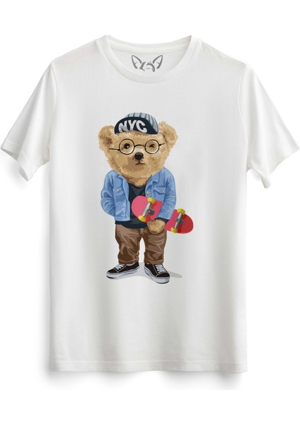 Stay Cool Tedy Bear Beyaz Tshirt