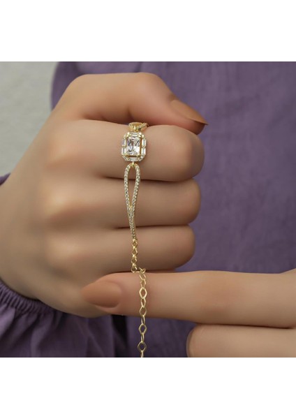 Altın Kaplama Baget Taşlı Gümüş Bayan Bileklik fırsatları