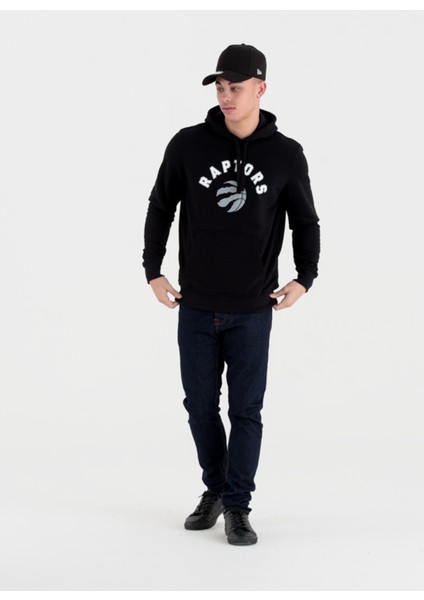 Kapüşonlu Normal Kalıp Düz Siyah Erkek Sweatshirt - Team Logo Po Hoody Torrap Blk