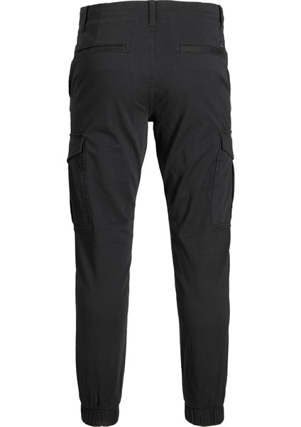 12186889_JPSTMARCO Jjjoe Cuffed Akm Normal Bel Düz Siyah Erkek Kargo Pantolon