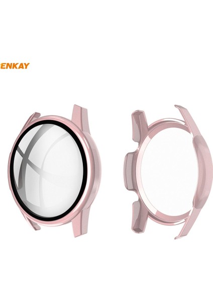 For Huawei Watch Gt 2 42mm Pc Case + 9h Glass Protector (Pembe) (Yurt Dışından)