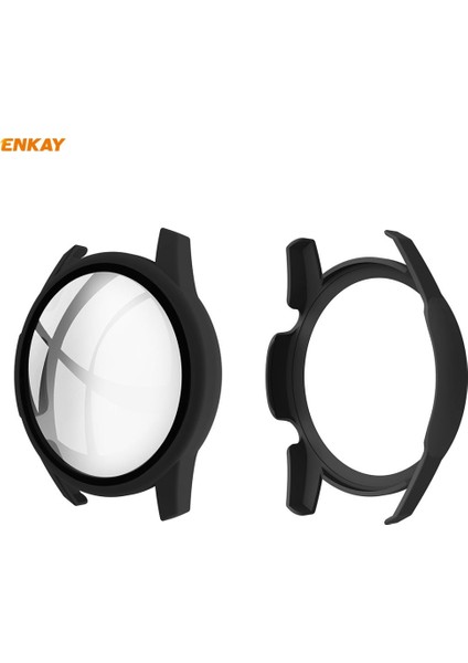 For Huawei Watch Gt 2 42mm Pc Case + 9h Glass Protector (Siyah) (Yurt Dışından)