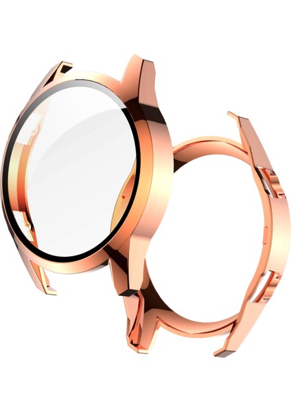 For Huawei Watch Gt2 46mm 2 In 1 Tempered Glass Screen Protector + Fully Plating Pc Case (Rose Gold) (Yurt Dışından)