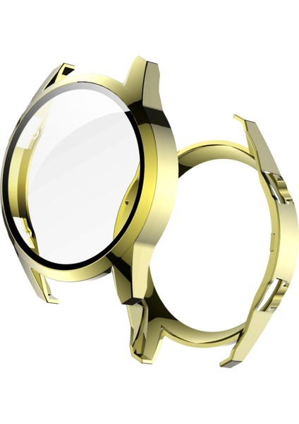 For Huawei Watch Gt2 46mm 2 In 1 Tempered Glass Screen Protector + Fully Plating Pc Case (Golden) (Yurt Dışından)