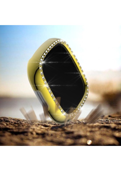 For Fitbit Versa 3 / Versa Sense Single Row Plating Diamonds Pc Protective Case (Golden) (Yurt Dışından) modelleri