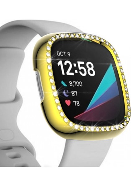 For Fitbit Versa 3 / Versa Sense Single Row Plating Diamonds Pc Protective Case (Golden) (Yurt Dışından) fırsatları