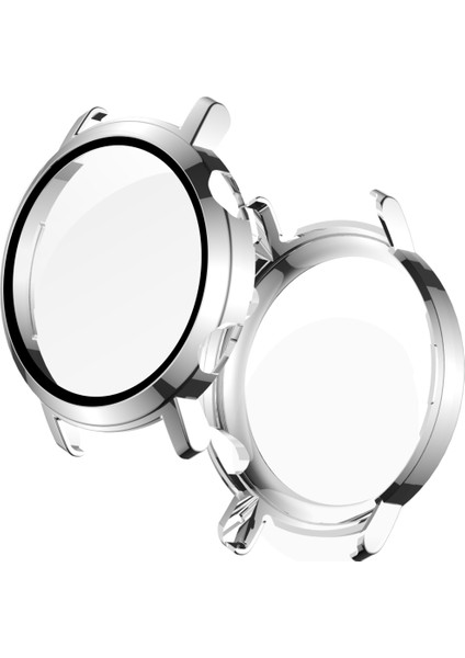 For Huawei Watch Gt2 42mm 2 In 1 Tempered Glass Screen Protector + Fully Plating Pc Case (Silver) (Yurt Dışından)