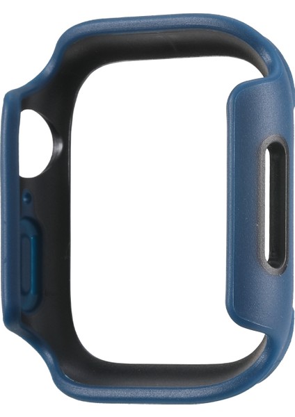 Pc + Tpu 2 Renkli Çerçeve İzle Vaka Apple Watch Uyumlu Series 7 41mm (Koyu Mavi + Siyah) (Yurt Dışından) modelleri