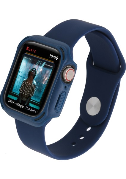 Pc + Tpu 2 Renkli Çerçeve İzle Vaka Apple Watch Uyumlu Series 7 41mm (Koyu Mavi + Siyah) (Yurt Dışından) fırsatları