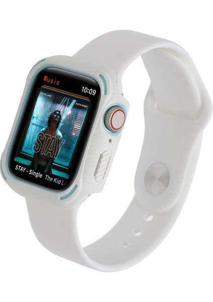 Pc + Tpu 2 Renkli Çerçeve İzle Kılıf Apple Watch Uyumlu Series 7 41mm (Beyaz + Mavi) (Yurt Dışından) fırsatları