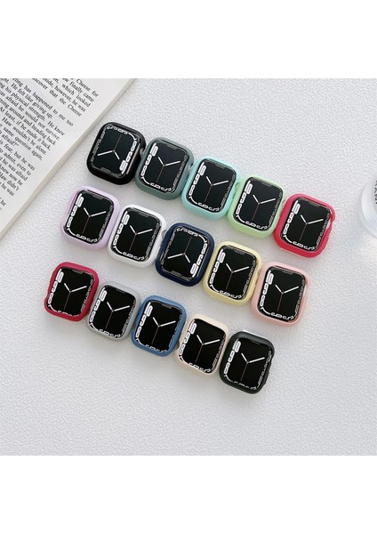 Tpu Şeker Renkli İzle Kılıf Apple Watch Uyumlu Series 7 41mm (Koyu Yeşil) (Yurt Dışından) fiyatları