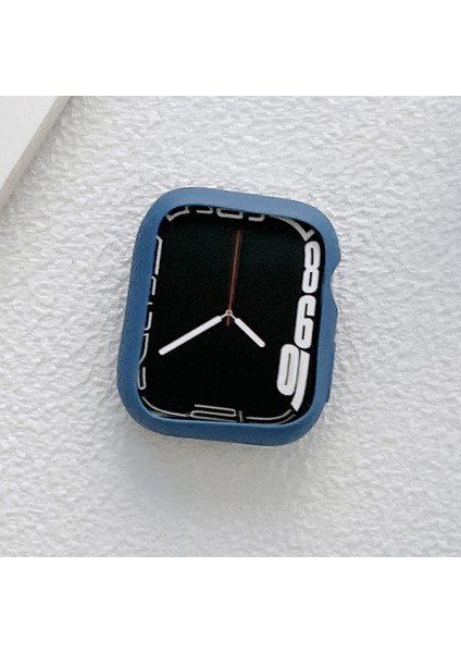 Apple Watch Uyumlu Series 7 45mm (Mavi) İçin Tpu Şeker Renk İzle Kılıfı (Mavi) (Yurt Dışından)