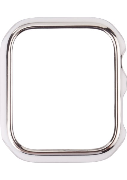 Çift Renkli Galvanik Pc Koruyucu İzle Vaka Apple Watch Uyumlu Serisi 3 & 2 & 1 38mm (Gümüş Kenar + Beyaz Arka Plan) (Yurt Dışından)