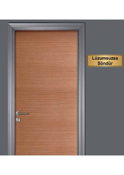 Altın Renk 10 x 20 cm Lüzumsuzsa Söndür Yazılı Metal Yönlendirme Levhası fiyatları