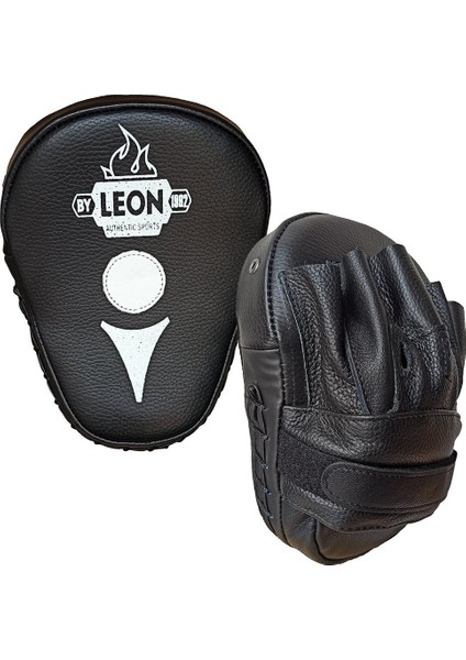 Leon Ultimate Hakiki Deri Boks ve Kick Boks El Lapası Ellik Siyah