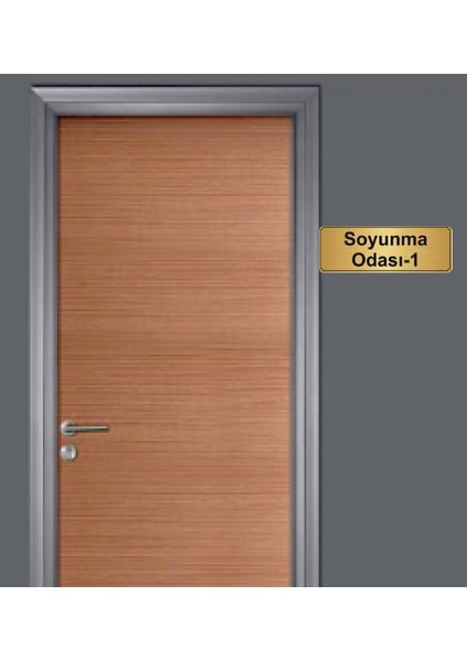 Altın Renk 10 x 20 cm Soyunma Odası -1 Yazılı Metal Yönlendirme Levhası