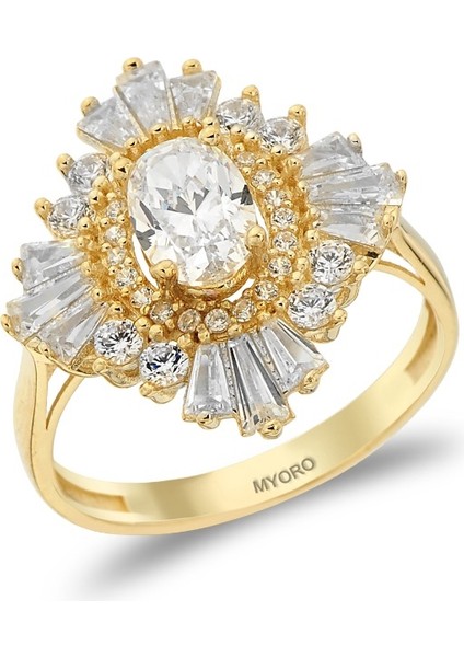 14 Ayar Baget Taşlı Fantezi Yüzük