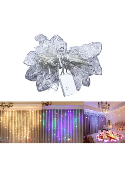 USB Dize Işıkları Lamba 124 LED 8 Modları Pencere Noel Ağacı Dekor Düğün Sıcak Beyaz