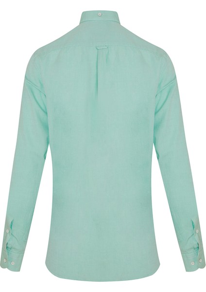 Erkek Yeşil Slim Fit %100 Pamuk Gömlek fiyatları