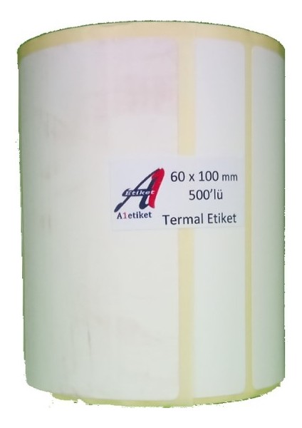 A1 Etiket 60 mm x 100 mm Termal Barkod Etiketi 500 Lü 1 Koli 48 Rulo