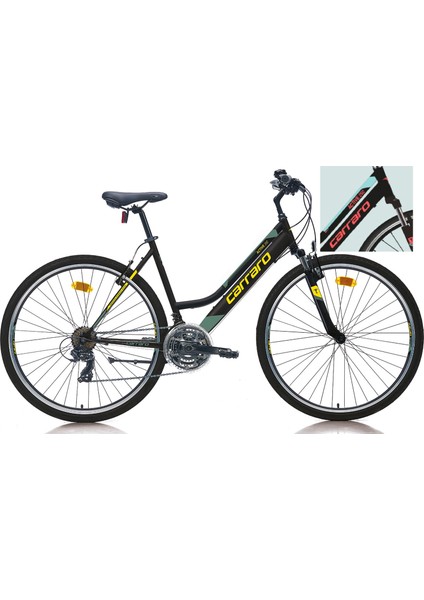 Active 292 V Fren 21 Vites 28 Jant Şehir Bisikleti Siyah-Turkuaz-Mercan 40 cm Kadro