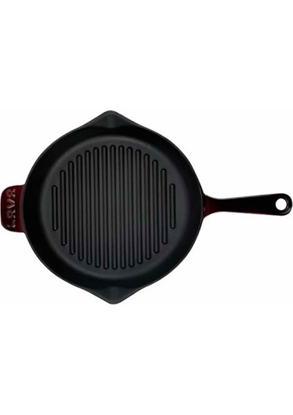 Demir Döküm Majolika Mor 28 cm Yuvarlak Izgara Tava LVYGT28PRP fiyatları