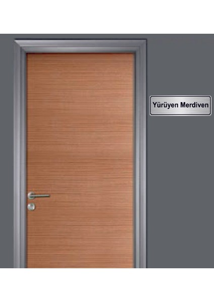 Gümüş Renk 10 x 20 cm Yürüyen Merdiven Yazılı Metal Yönlendirme Levhası fiyatları