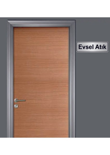 Gümüş Renk 10 x 20 cm Evsel Atık Yazılı Metal Yönlendirme Levhası