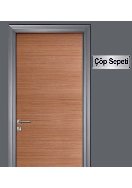 Gümüş Renk 10 x 20 cm Çöp Sepeti Yazılı Metal Yönlendirme Levhası fiyatları
