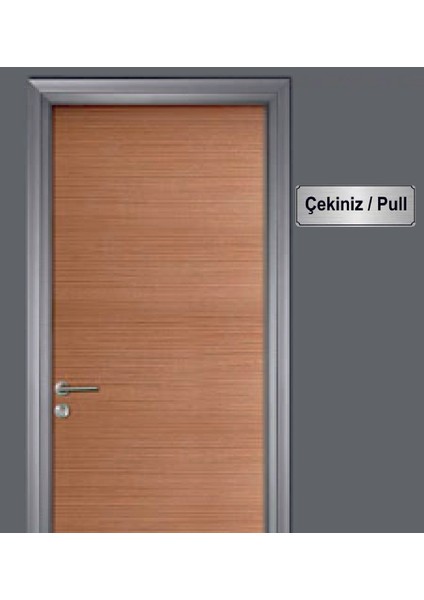 Gümüş Renk 10 x 20 cm Çekiniz Pull Yazılı Metal Yönlendirme Levhası fiyatları