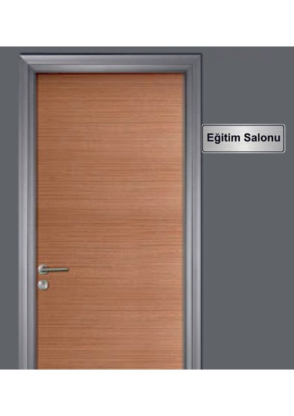 Gümüş Renk 10 x 20 cm Eğitim Salonu Yazılı Metal Yönlendirme Levhası