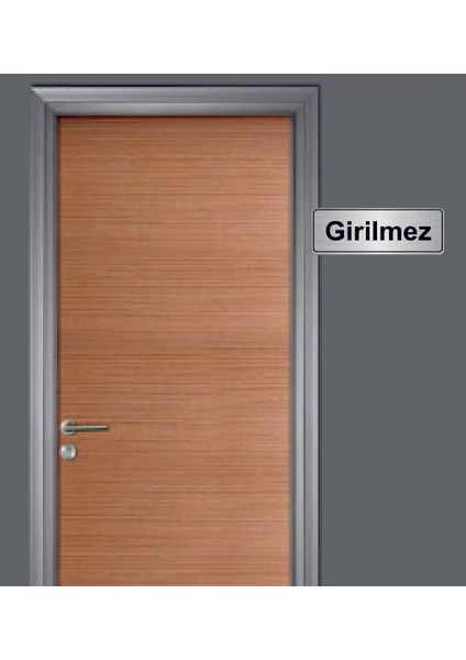 Gümüş Renk 10 x 20 cm Girilmez Yazılı Metal Yönlendirme Levhası fiyatları