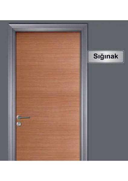 Gümüş Renk 10 x 20 cm Sığınak Yazılı Metal Yönlendirme Levhası
