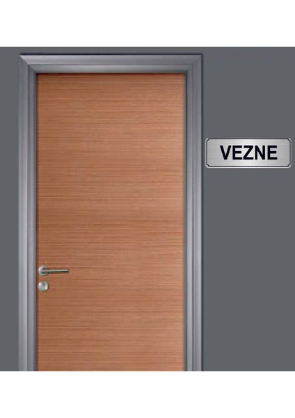 Gümüş Renk 10 x 20 cm Vezne Yazılı Metal Yönlendirme Levhası fiyatları