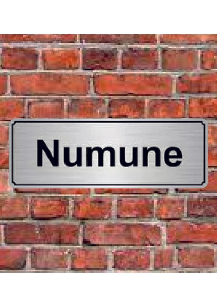 Gümüş Renk 10 x 20 cm Numune Yazılı Metal Yönlendirme Levhası