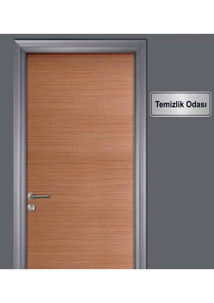Gümüş Renk 10 x 20 cm Temizlik Odası Yazılı Metal Yönlendirme Levhası fiyatları