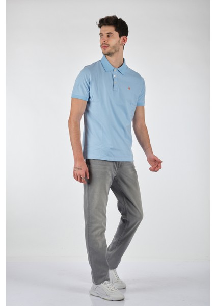 Minimalist Polo Yaka Kısa Kol Erkek T-Shirt - Regular Fit indirimleri