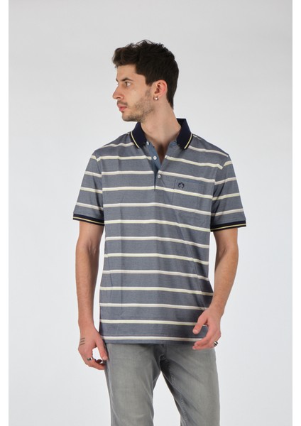Çizgili Polo Yaka Erkek T-Shirt - Minimalist Stil fırsatları
