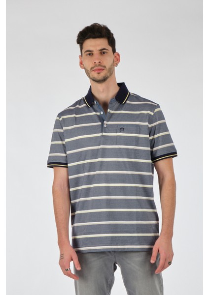 Çizgili Polo Yaka Erkek T-Shirt - Minimalist Stil indirimleri