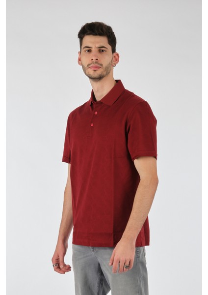 Polo Yaka Kısa Kollu Bordo Erkek T-Shirt MS7927