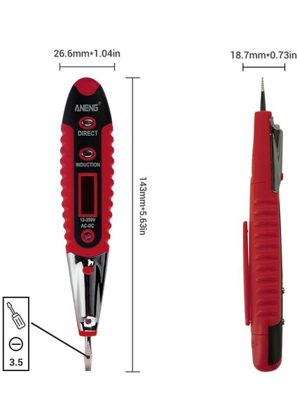 Aneng VD700 LED Dijital Ekran Test Kalemi 12-250V Doğru (Yurt Dışından)