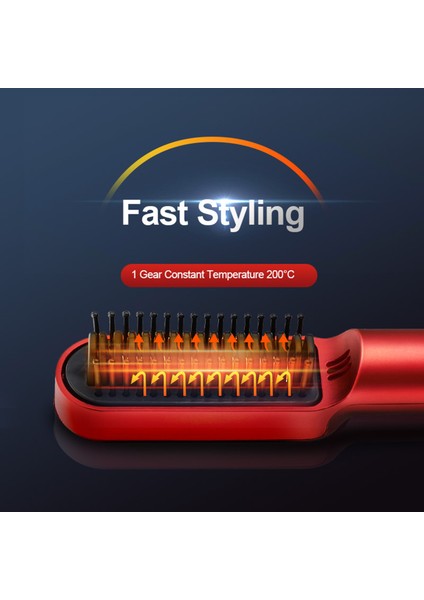 USB Akülü Saç Düzleştirici Tarak Seramik Saç Düzleştirici (Yurt Dışından)