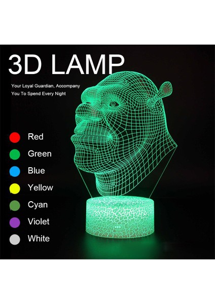 3D LED Gece Lambası (Yurt Dışından)