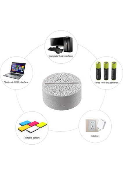 3D LED Gece Lambası (Yurt Dışından)
