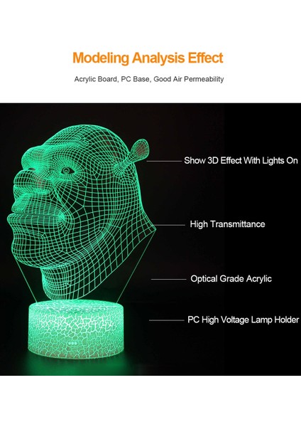 3D LED Gece Lambası (Yurt Dışından)