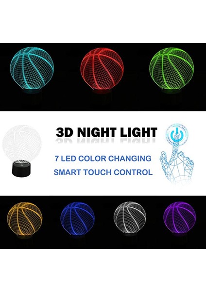 3D LED Gece Lambası (Yurt Dışından)