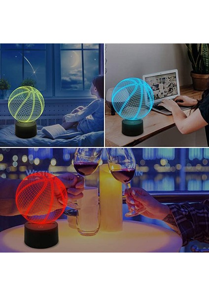 3D LED Gece Lambası (Yurt Dışından)